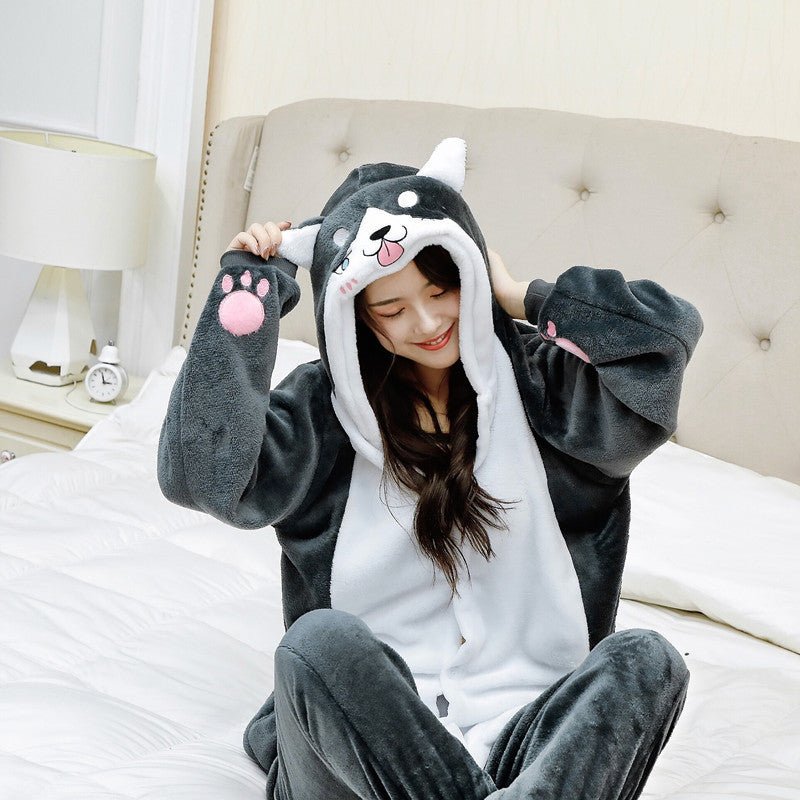 Women Men Animal Pajamas Onesie Warm Winter pajama - ROMANCE