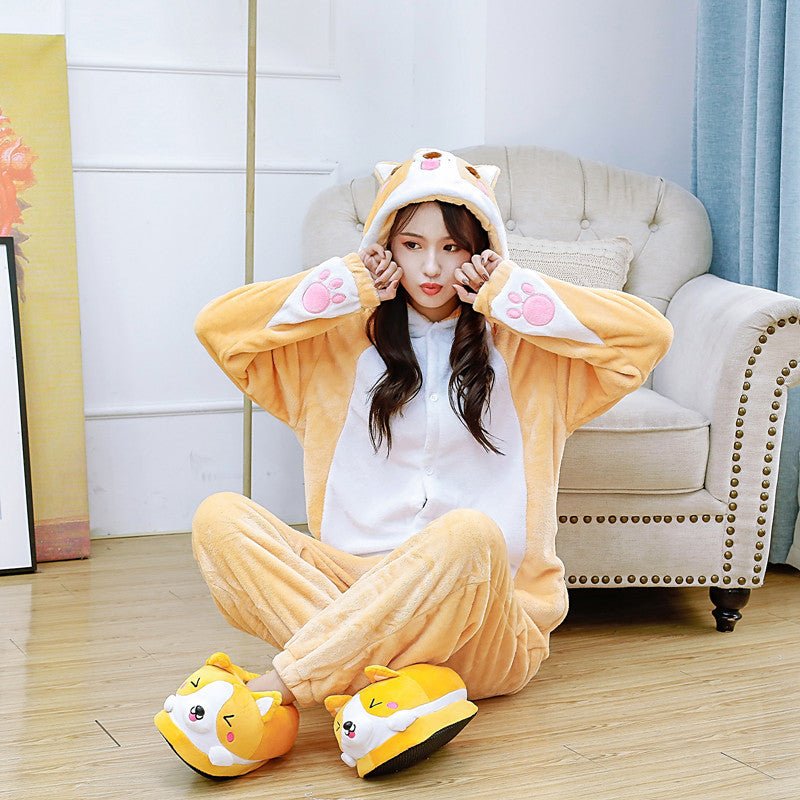 Women Men Animal Pajamas Onesie Warm Winter pajama - ROMANCE