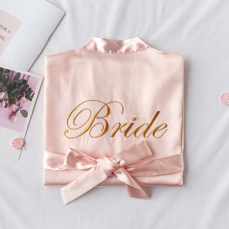 Bridesmaid Red Bridal Dressing Gown - ROMANCE