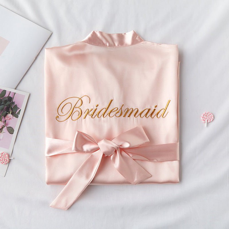 Bridesmaid Red Bridal Dressing Gown - ROMANCE