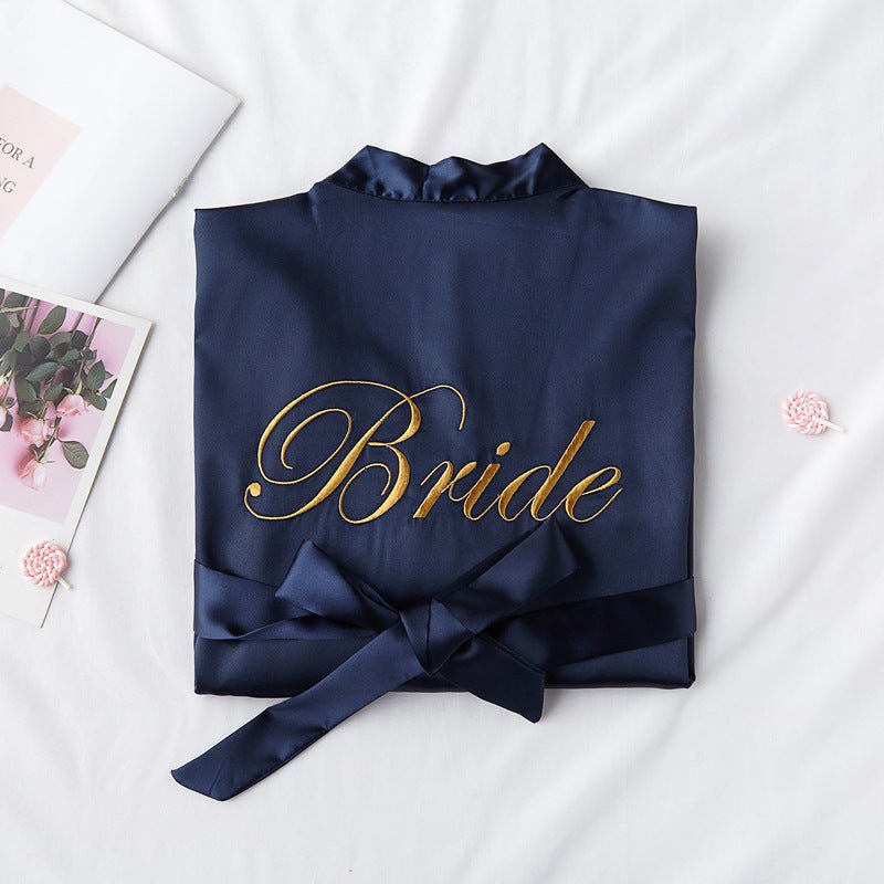Bridesmaid Red Bridal Dressing Gown - ROMANCE