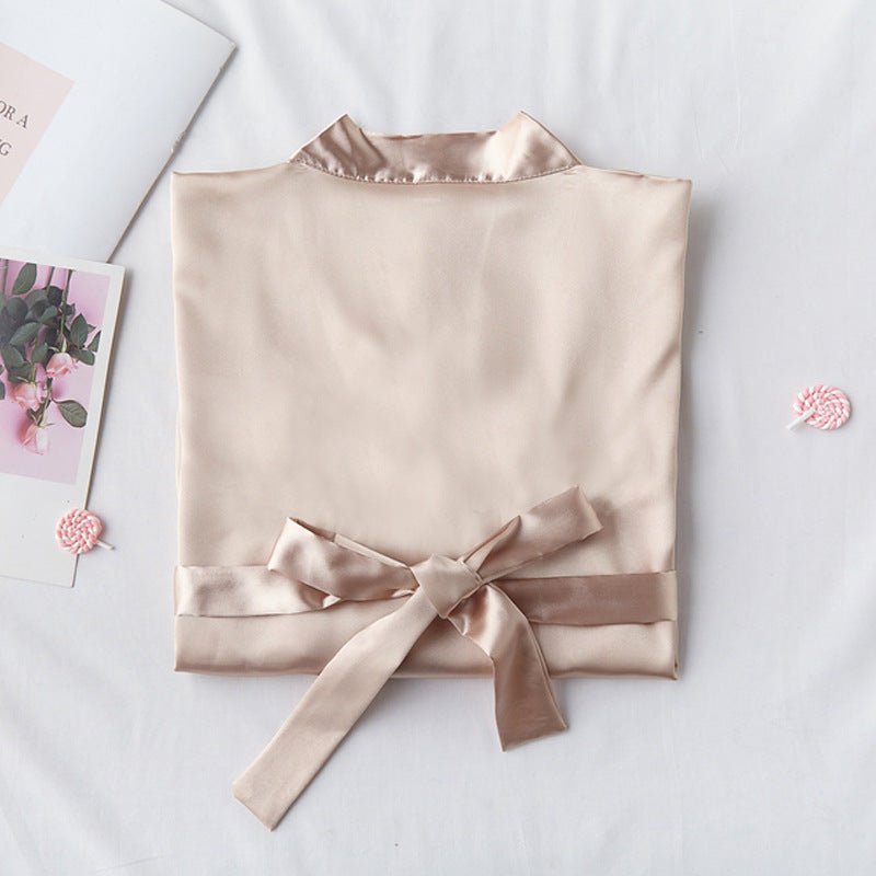 Bridesmaid Red Bridal Dressing Gown - ROMANCE