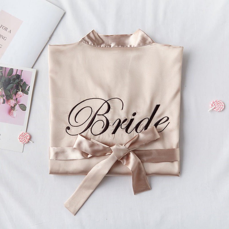 Bridesmaid Red Bridal Dressing Gown - ROMANCE