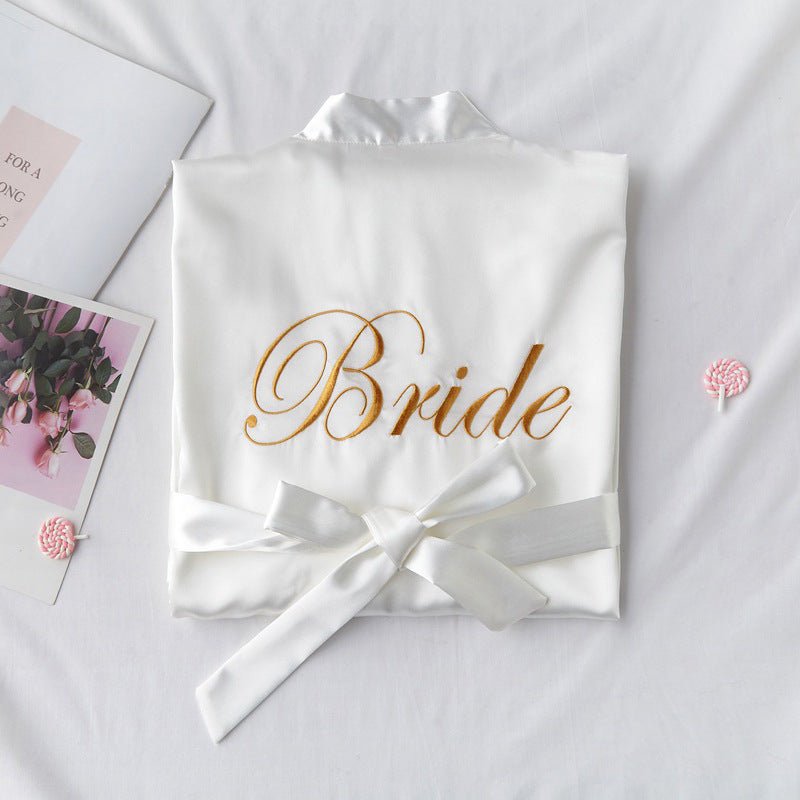 Bridesmaid Red Bridal Dressing Gown - ROMANCE