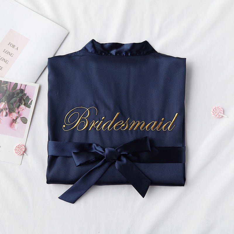 Bridesmaid Red Bridal Dressing Gown - ROMANCE