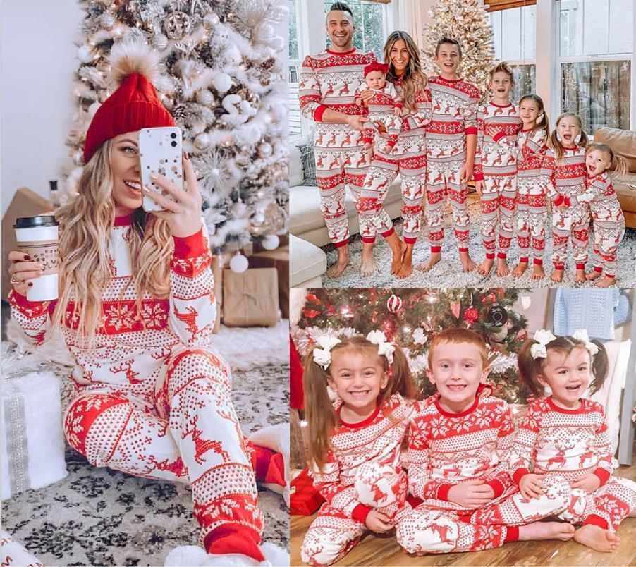 Christmas Family Matching Pajamas - Cotton Blend Holiday Sleepwear Set - ROMANCE