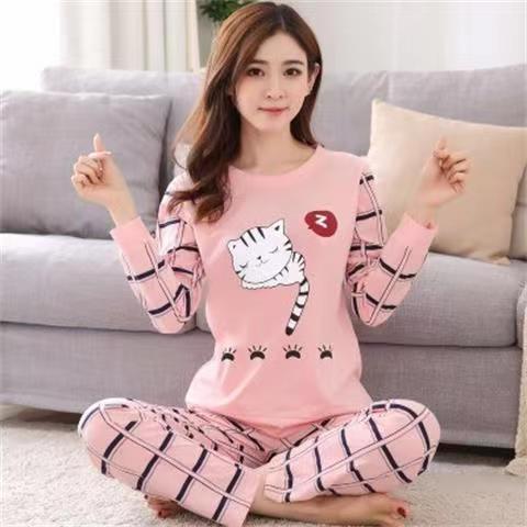 Women's Cute Cartoon Bear Print Pajama Set - 2 Piece Sleepwear Lounge Set - ROMANCE