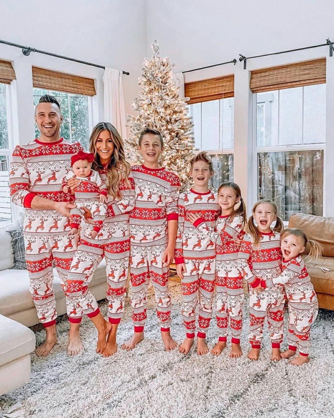 Christmas Family Matching Pajamas - Cotton Blend Holiday Sleepwear Set - ROMANCE