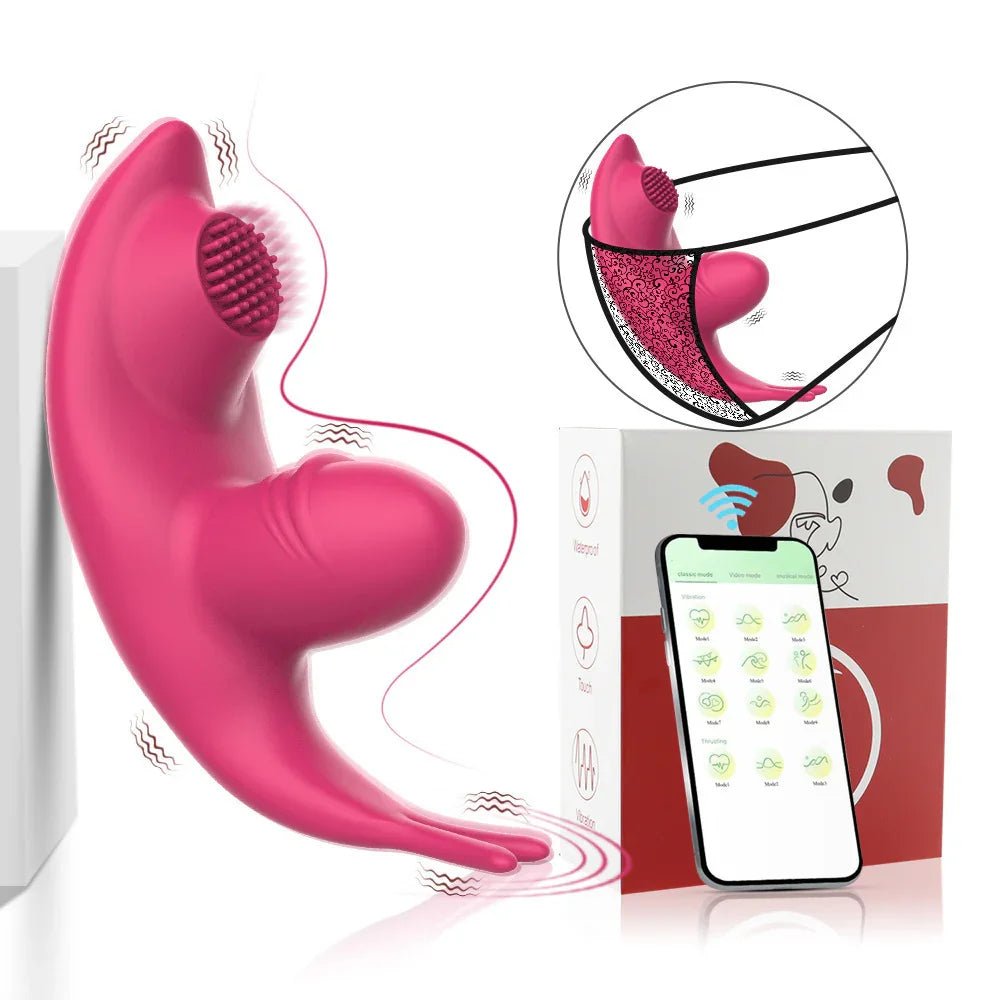 Invisible Wear Female APP Tongue Licking Brush Vibration - ROMANCE