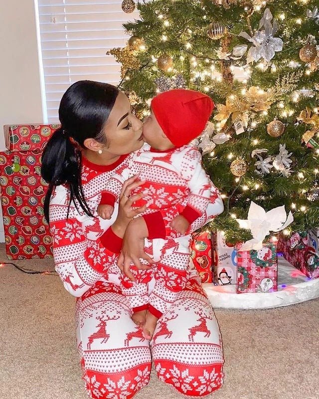 Christmas Family Matching Pajamas - Cotton Blend Holiday Sleepwear Set - ROMANCE