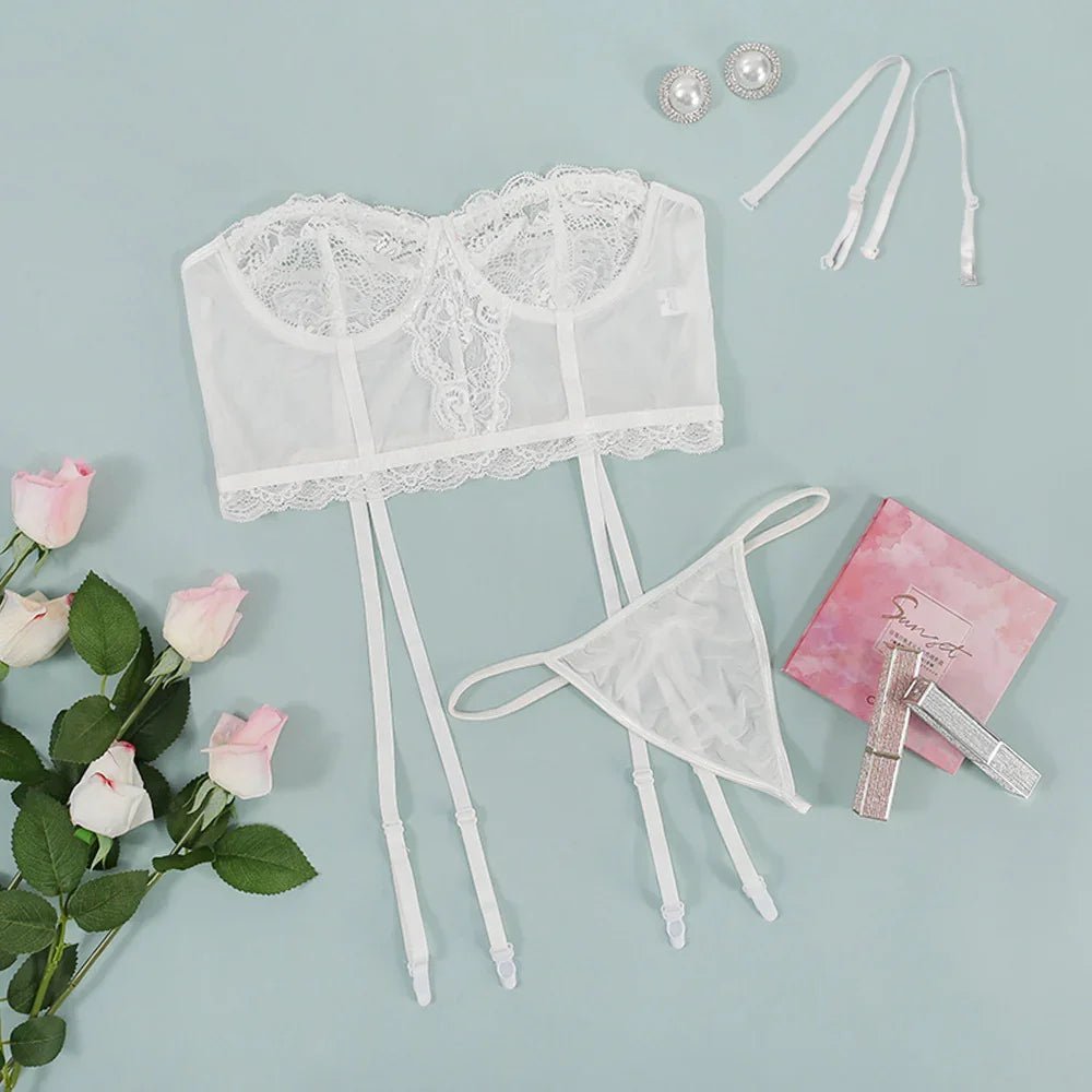European Lace Lingerie Set - Sophisticated Intimate Collection - ROMANCE