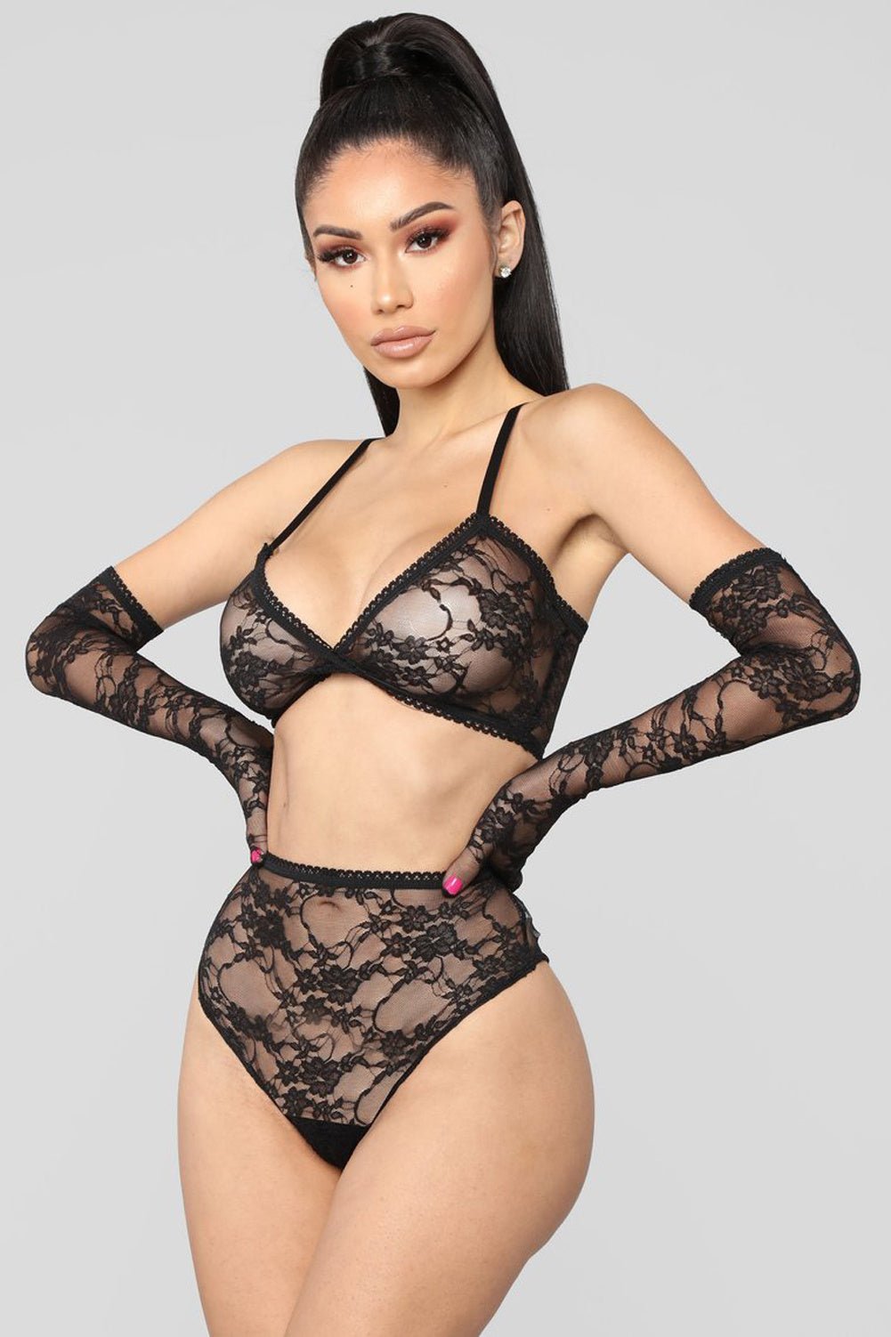 Elegant Lace Nightdress - Romantic Lingerie Collection - ROMANCE