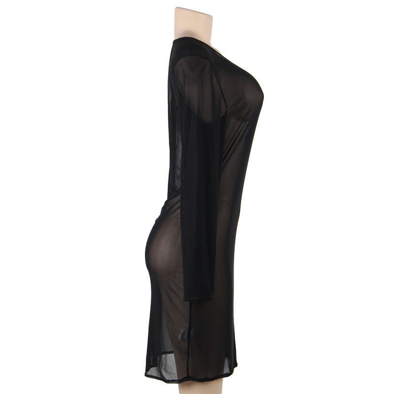 Plus Size Sexy Mesh Lingerie Dress - European Style - ROMANCE