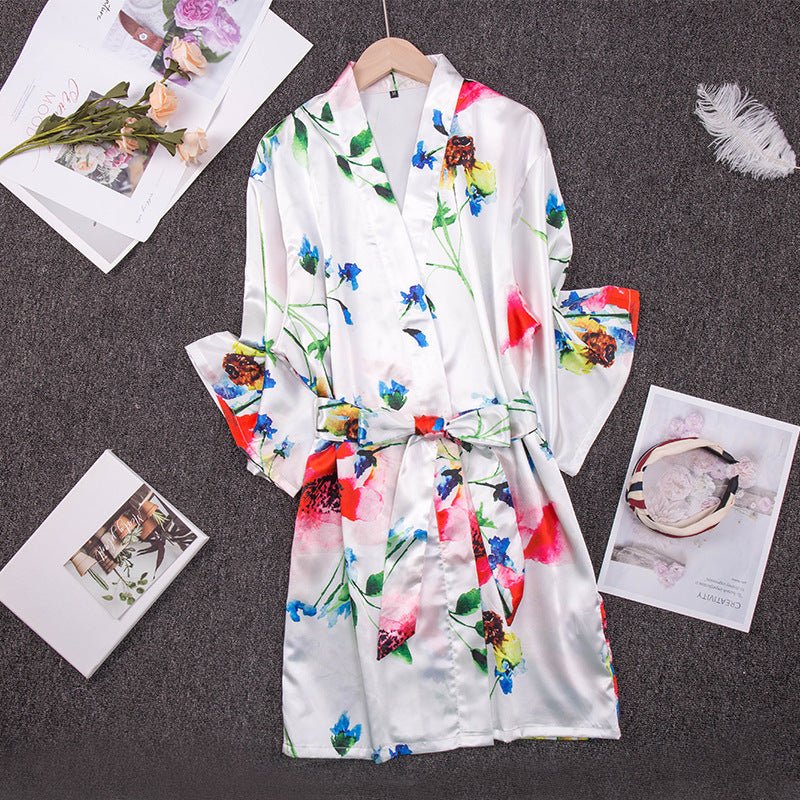 Ice Silk Pajamas for Women - Cooling Summer Sleepwear Set - ROMANCE