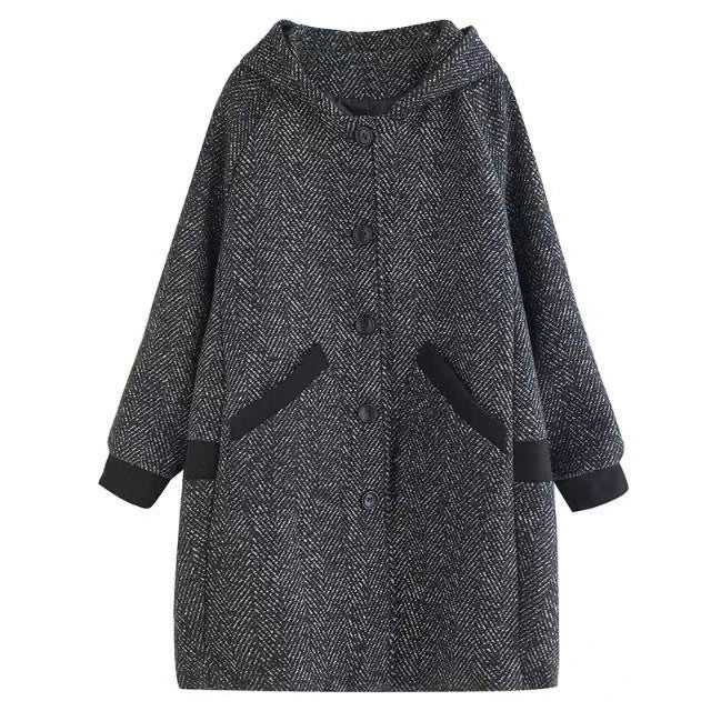 Winter Korean Style Loose Hooded Women's Mid - length Velvet Padded Thickened Coat - ROMANCE