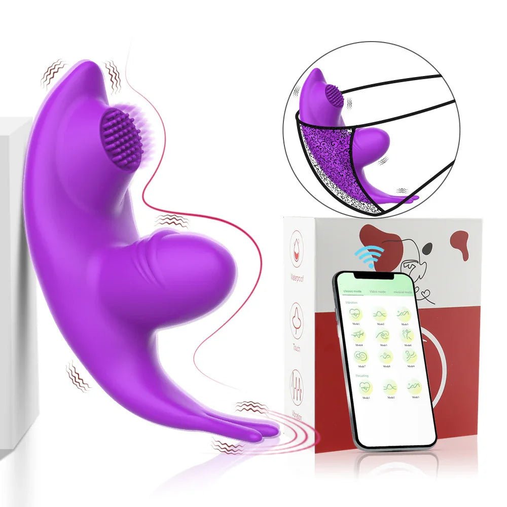 Invisible Wear Female APP Tongue Licking Brush Vibration - ROMANCE