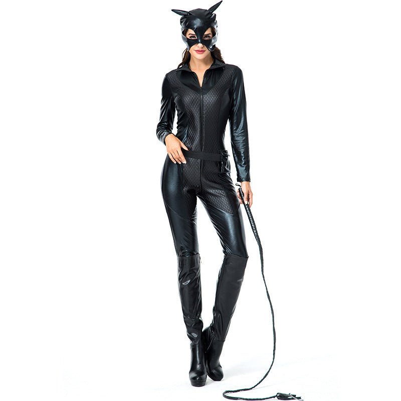 Sexy Black Leather Cat Girl Halloween Costume - Role Play Outfit - ROMANCE