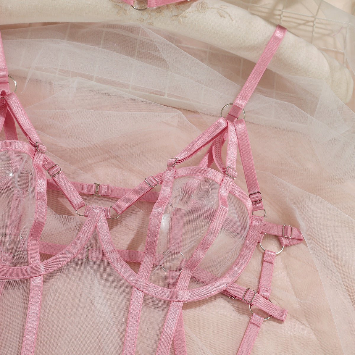 Luxurious Three - Piece Lingerie Set - Romantic Intimate Apparel for Women - ROMANCE