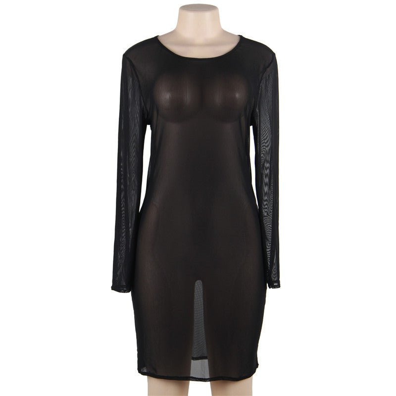 Plus Size Sexy Mesh Lingerie Dress - European Style - ROMANCE