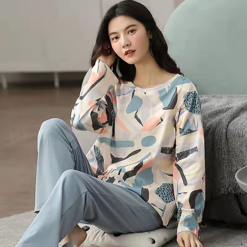 Women's Cute Cartoon Bear Print Pajama Set - 2 Piece Sleepwear Lounge Set - ROMANCE