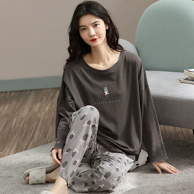 Women's Cute Cartoon Bear Print Pajama Set - 2 Piece Sleepwear Lounge Set - ROMANCE