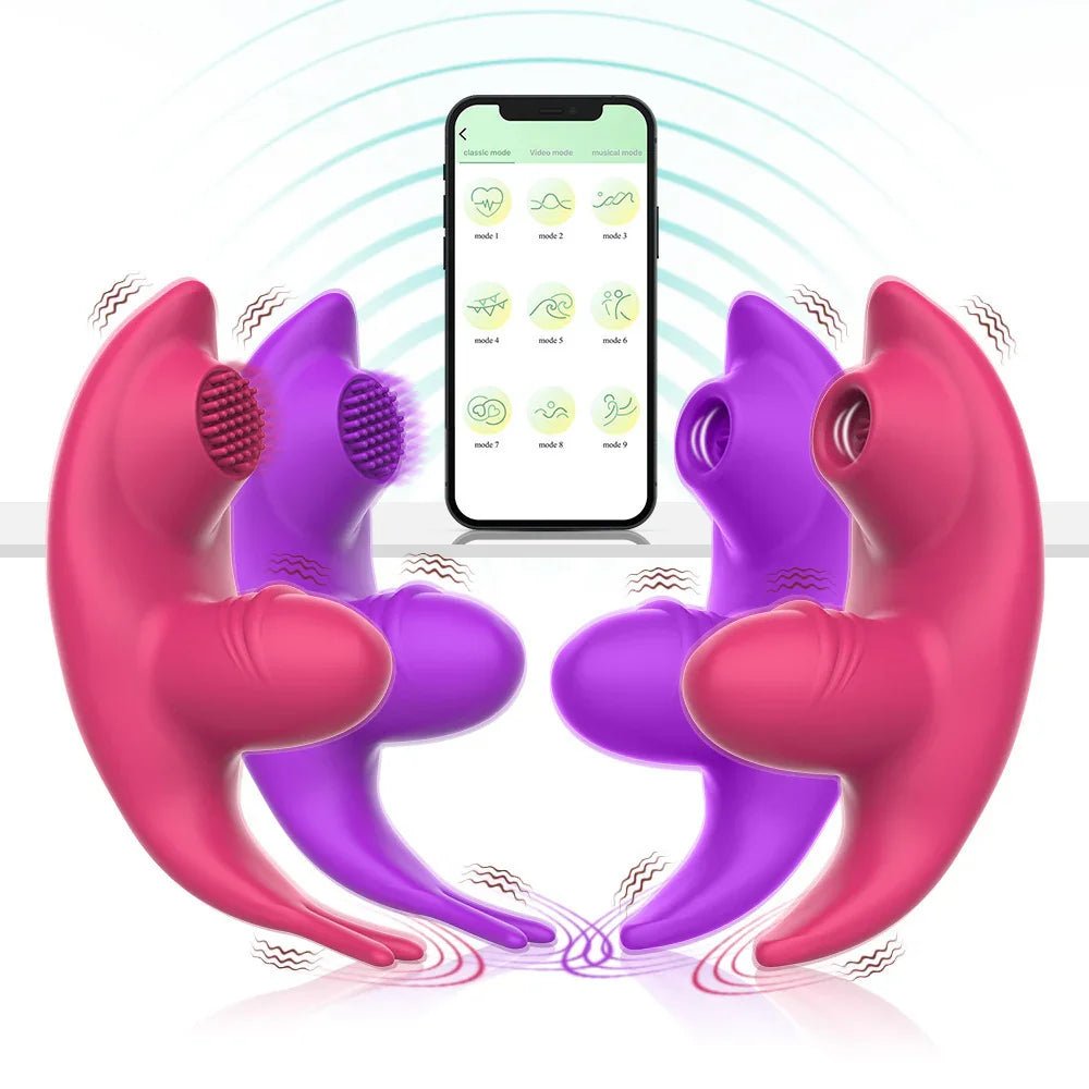 Invisible Wear Female APP Tongue Licking Brush Vibration - ROMANCE