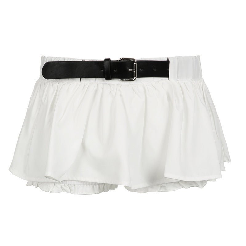 Vacation Leisure A - Line Lotus Leaf Miniskirt - Flowy Summer Style - ROMANCE