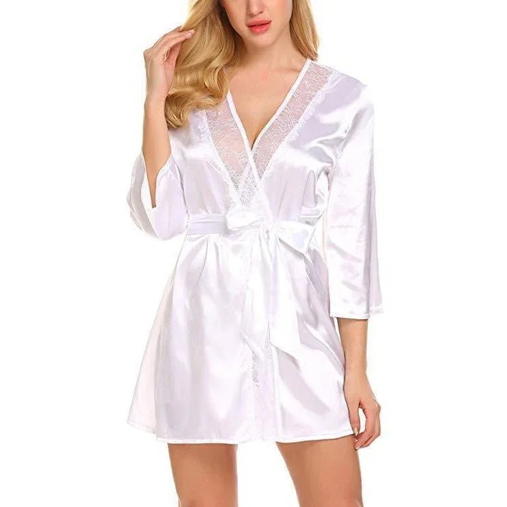 Hot Lingerie Sexy Big Yards Of Bud Silk Robe Interest Suits - ROMANCE