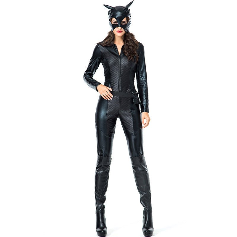 Sexy Black Leather Cat Girl Halloween Costume - Role Play Outfit - ROMANCE