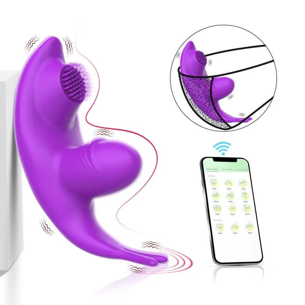 Invisible Wear Female APP Tongue Licking Brush Vibration - ROMANCE