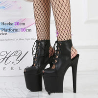 Women's Fish Mouth Platform High Heels - Waterproof Stiletto Shoes - ROMANCE