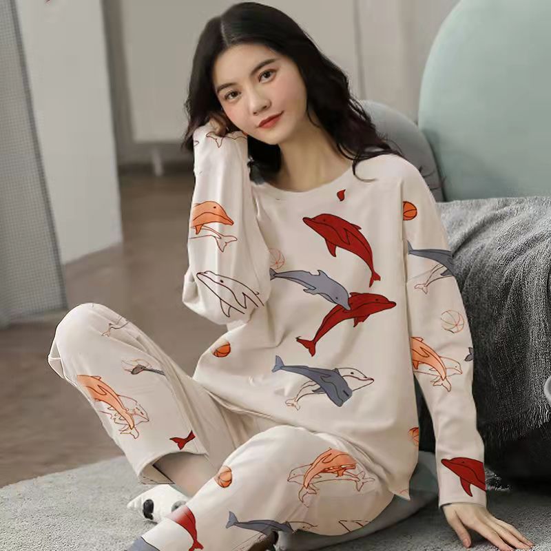 Women's Cute Cartoon Bear Print Pajama Set - 2 Piece Sleepwear Lounge Set - ROMANCE