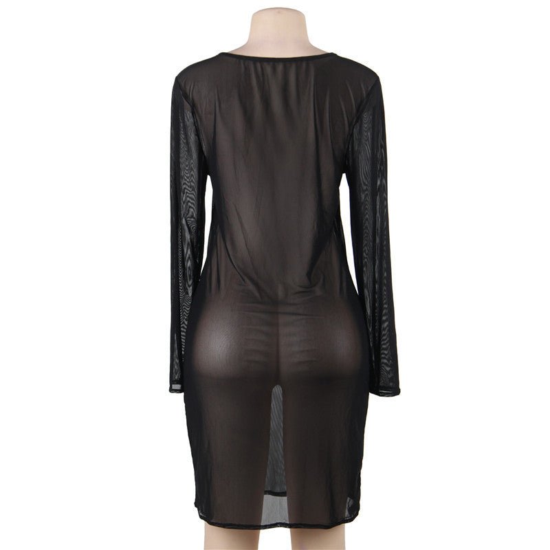 Plus Size Sexy Mesh Lingerie Dress - European Style - ROMANCE