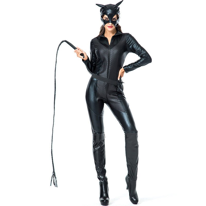 Sexy Black Leather Cat Girl Halloween Costume - Role Play Outfit - ROMANCE