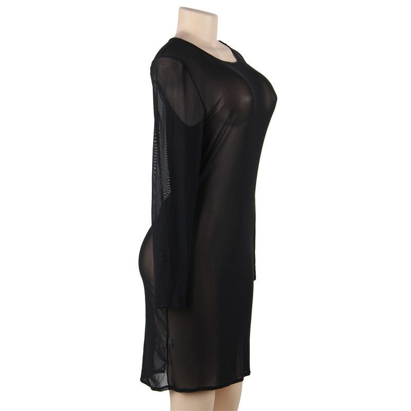 Plus Size Sexy Mesh Lingerie Dress - European Style - ROMANCE