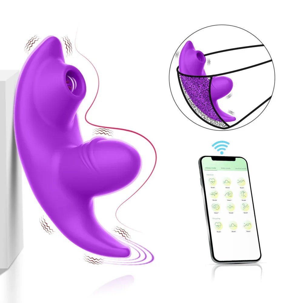 Invisible Wear Female APP Tongue Licking Brush Vibration - ROMANCE