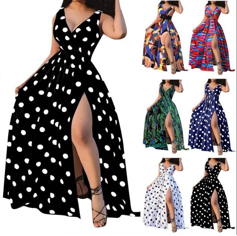 Sexy Dresses Women Party Ladies Belt Plus Size Forked Club Dresses - ROMANCE
