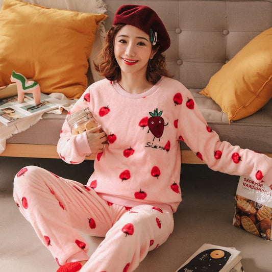 Coral Fleece Sweet Winter pijamas - ROMANCE