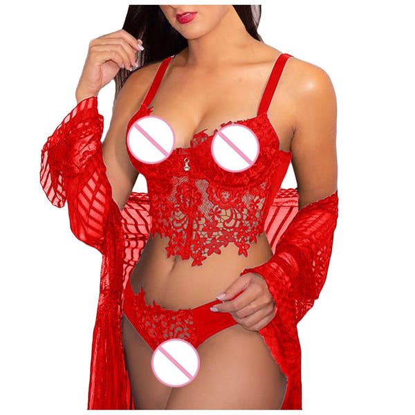 Sexy Lace Hollow Sling Lingerie Set for Women - ROMANCE