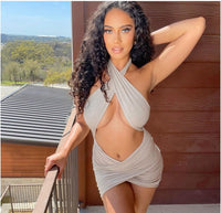 Sexy Halter Halter Hollow Dress Women - ROMANCE