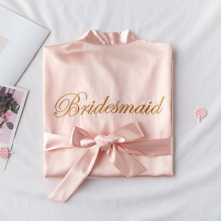 Bridesmaid Red Bridal Dressing Gown - ROMANCE