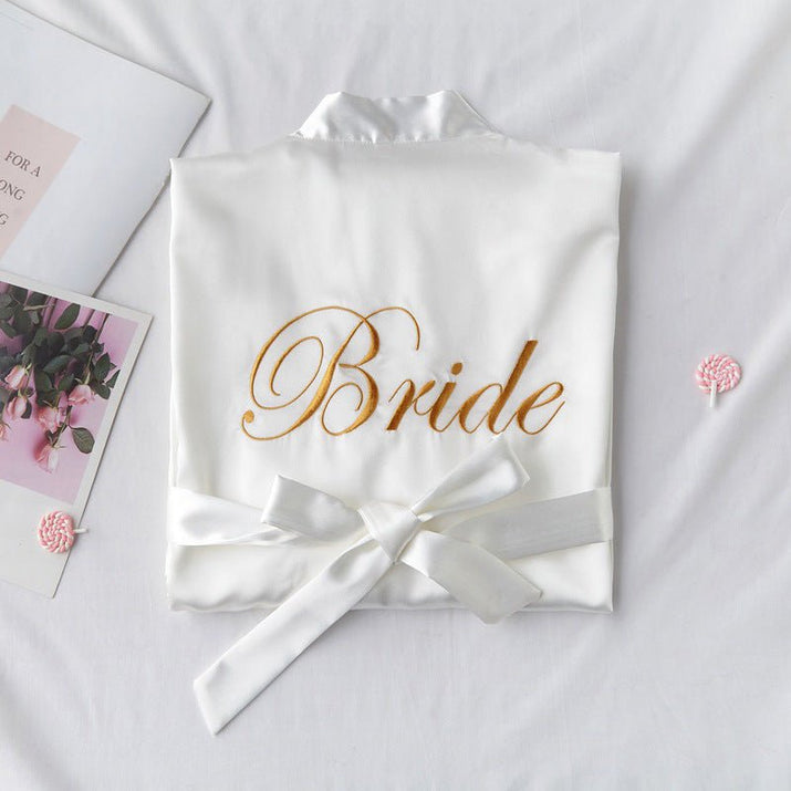 Bridesmaid Red Bridal Dressing Gown - ROMANCE