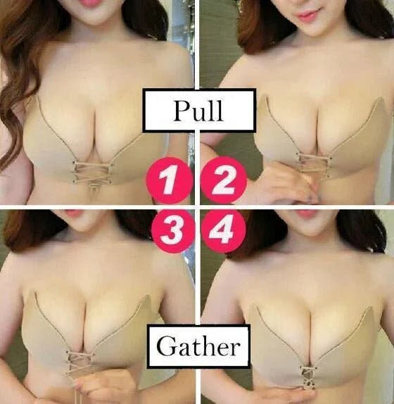 Invisible Adhesive Strapless Bra - Push Up Support for Backless Outfits - ROMANCE