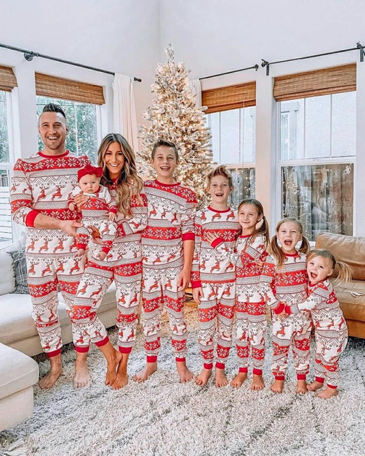 Christmas Family Matching Pajamas - Cotton Blend Holiday Sleepwear Set - ROMANCE