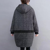 Winter Korean Style Loose Hooded Women's Mid - length Velvet Padded Thickened Coat - ROMANCE