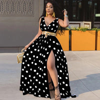 Sexy Dresses Women Party Ladies Belt Plus Size Forked Club Dresses - ROMANCE