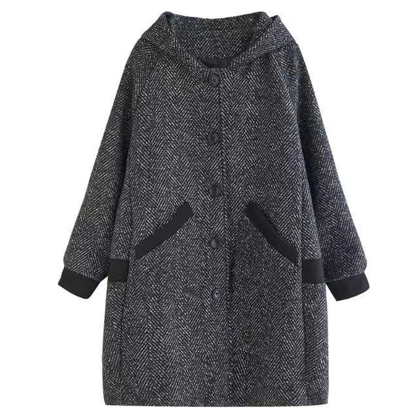 Winter Korean Style Loose Hooded Women's Mid - length Velvet Padded Thickened Coat - ROMANCE