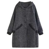 Winter Korean Style Loose Hooded Women's Mid - length Velvet Padded Thickened Coat - ROMANCE