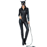Sexy Black Leather Cat Girl Halloween Costume - Role Play Outfit - ROMANCE