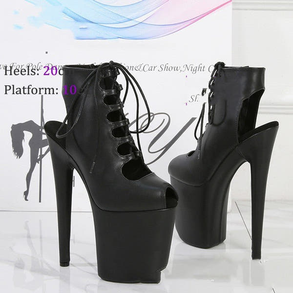 Women's Fish Mouth Platform High Heels - Waterproof Stiletto Shoes - ROMANCE